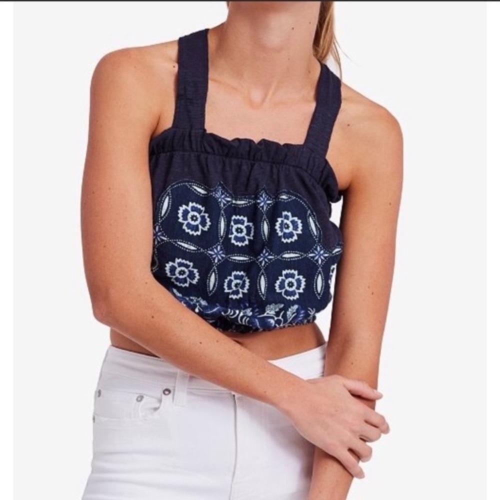 Free people love‎ life blouson NAVY crop top M